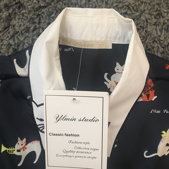 NWT Cat collar full sleeve shirt - Picture 2 of 8